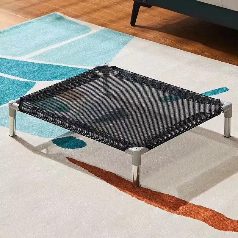Cama Elevada para Pet de Aço Inoxidável - Estilo Militar para Todas as Estações Removível Lavável à Prova de Umidade para Cães e Gatos Pequenos
