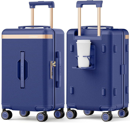 Mala de Viagem Curta Joyway 22 polegadas Leve, Fina e Durável com Porta-Copos, Cadeado TSA, Rodas Giratórias