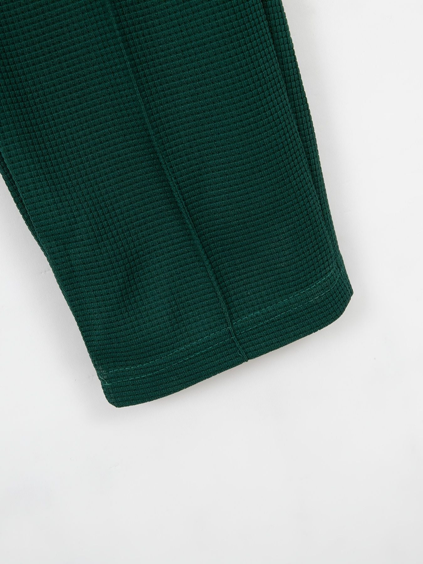 Calça Masculina Casual de Waffle de Cintura Média Calça Leve e Elegante Adequada para Todas as Estações