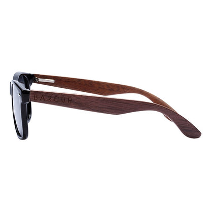 Óculos de Sol Masculinos BARCUR de Madeira Nogueira Preta Polarizados de Alta Qualidade Óculos de Sol Quadrados Masculinos UV400 Acessório de Óculos Caixa Original