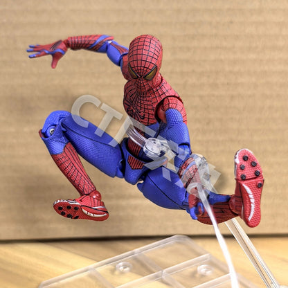 Boneco de Ação Ct Toys Homem-Aranha Mafex 001 Peter Parker Andrew Garfield - The Amazing Spider-Man Shf Anime Modelo de Brinquedo Colecionável
