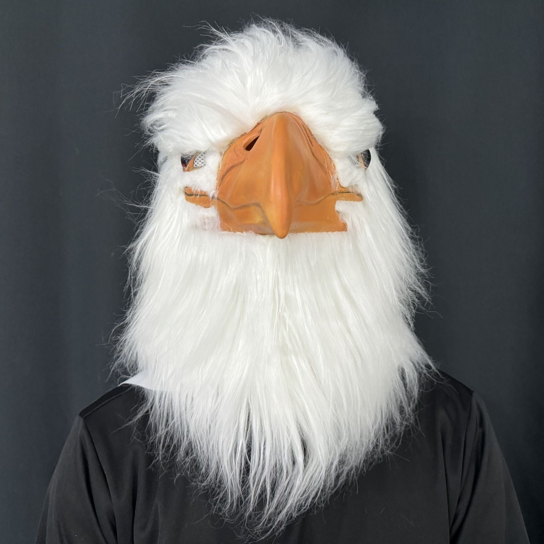 White Eagle Latex Mask – Realistic Bird Head Costume Feathers For Adults Halloween Party Cosplay Animal Prop Masquerade Carnival