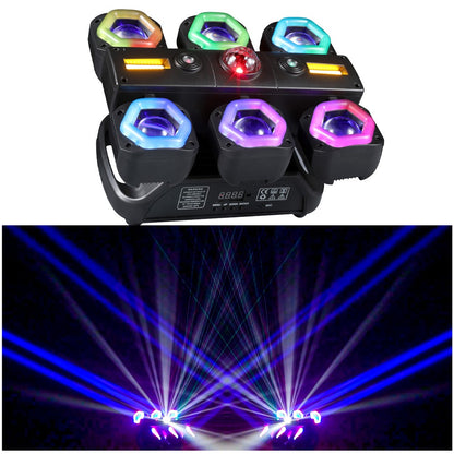 New 120W 6*15W Beam Effect Moving Head RGBW Wash for Dj Disco Party Wedding Show Bar Golden Light Bluemoon Pro Stage Lighting