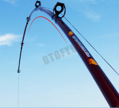 1.8M 2.1M  2.4M Portable 3-Piece Fishing Rod Travel Surf Saltwater Carbon Spinning Rod 30-50lb Boat Jigging Trolling Fishing Rod
