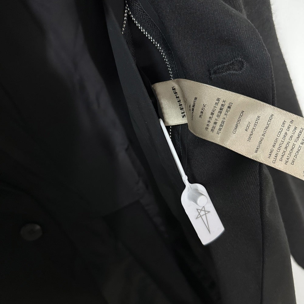 High Street Men's and Women's RO Dark Show Knitted Edge Splicing Sleeve Wide Shoulder Windbreaker Coat Medium Length Blazer Coat