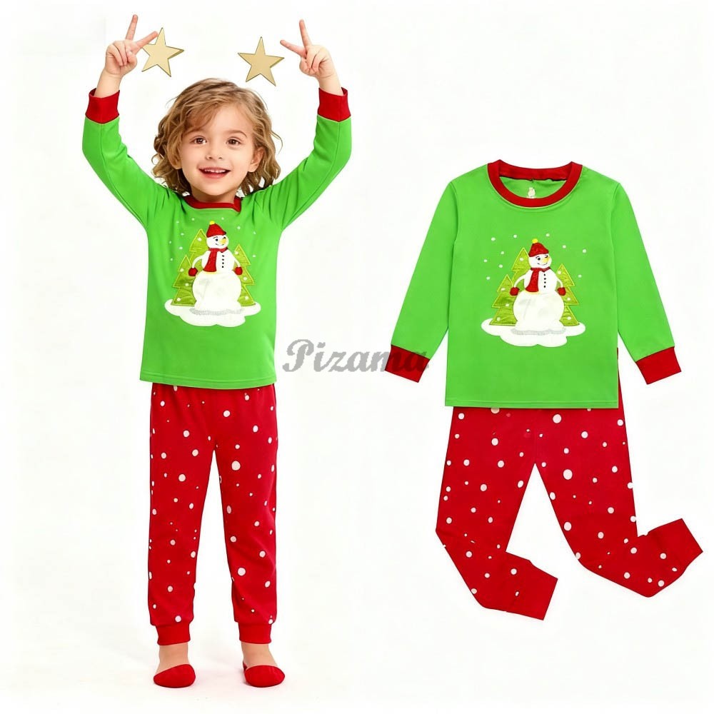 100 Cotton Girls Christmas Pajamas Sets Kids Pyjamas Penguin Snowman Pijama Xmas Homewear Baby Sleepwear Children Nightwear Pjs