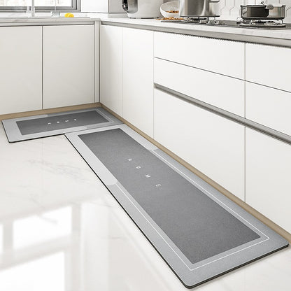 Diatomaceous Earth Absorbent Anti-fouling Kitchen Floor Mats Bathroom Anti-slip Rugs Kitchen Scrubbable Long Carpet