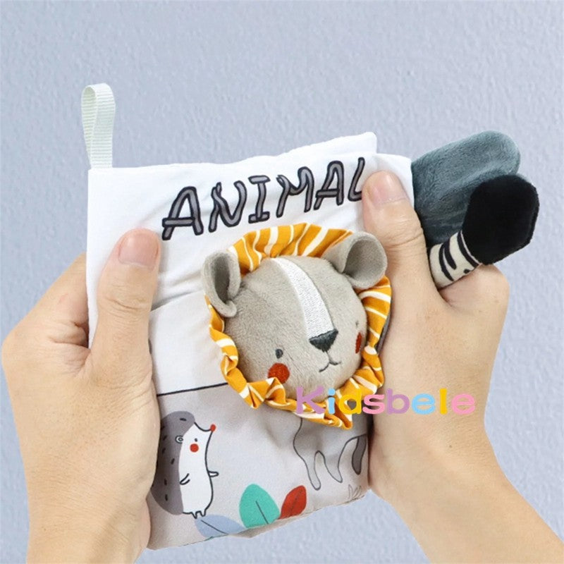 Livro de Pano Macio para Bebês com Sons e Texturas para Atividades Sensoriais, Educação Infantil e Brinquedo de Carrinho