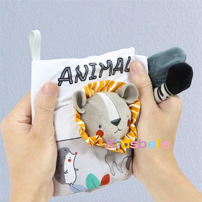 Livro de Pano Macio para Bebês com Sons e Texturas para Atividades Sensoriais, Educação Infantil e Brinquedo de Carrinho