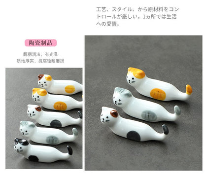 5 peças Kawaii Gato Suporte para Hashi Cerâmica Descanso de Hashi para Casa Restaurante Acessórios de Mesa Suprimentos Apoio de Hashi