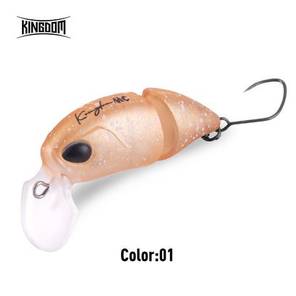 Isca Artificial Kingdom Micro Expert para Pesca 2.3g 37mm Minnow Articulado Flutuante Isca Rígida Swimbait Crankbait de Superfície Isca para Truta