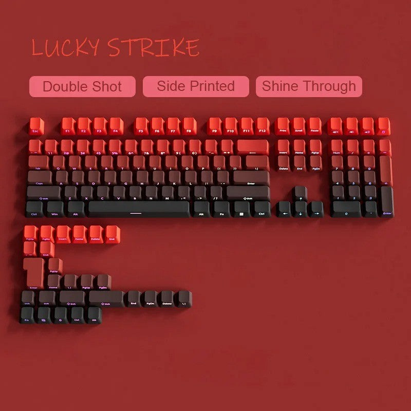 Novas Teclas 133 Gradiente Verde Shine Through Keycaps Impressão Lateral PBT Keycap Perfil Cherry Double Shot para Teclados Mecânicos