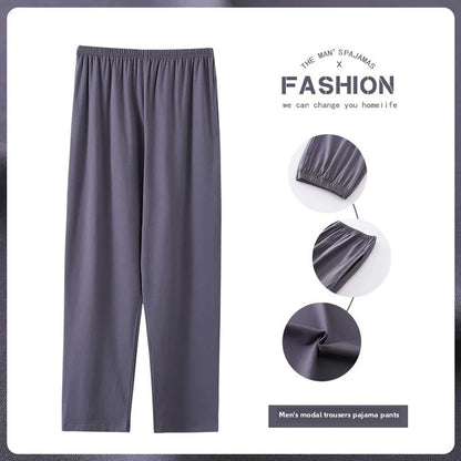 New Hot Sale Of The Season Modal Loose Fit Men's Sleepwear Thin Home Pants Single Piece Summer Long Thin Home Pants Comfortable