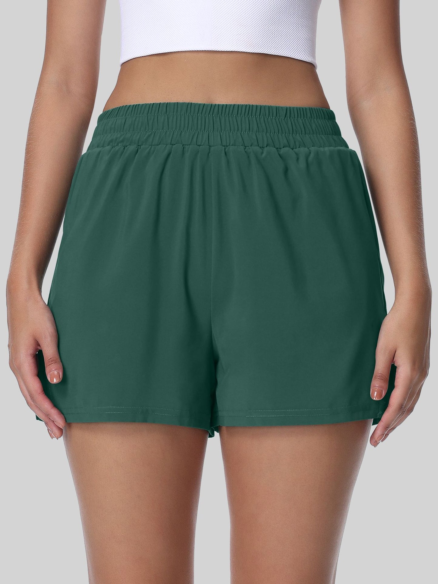 Women's  Split Sports Shorts with Liner, Comfortable and Breathable, Suitable for Multiple Scenarios Like Running, Fitness, Yoga