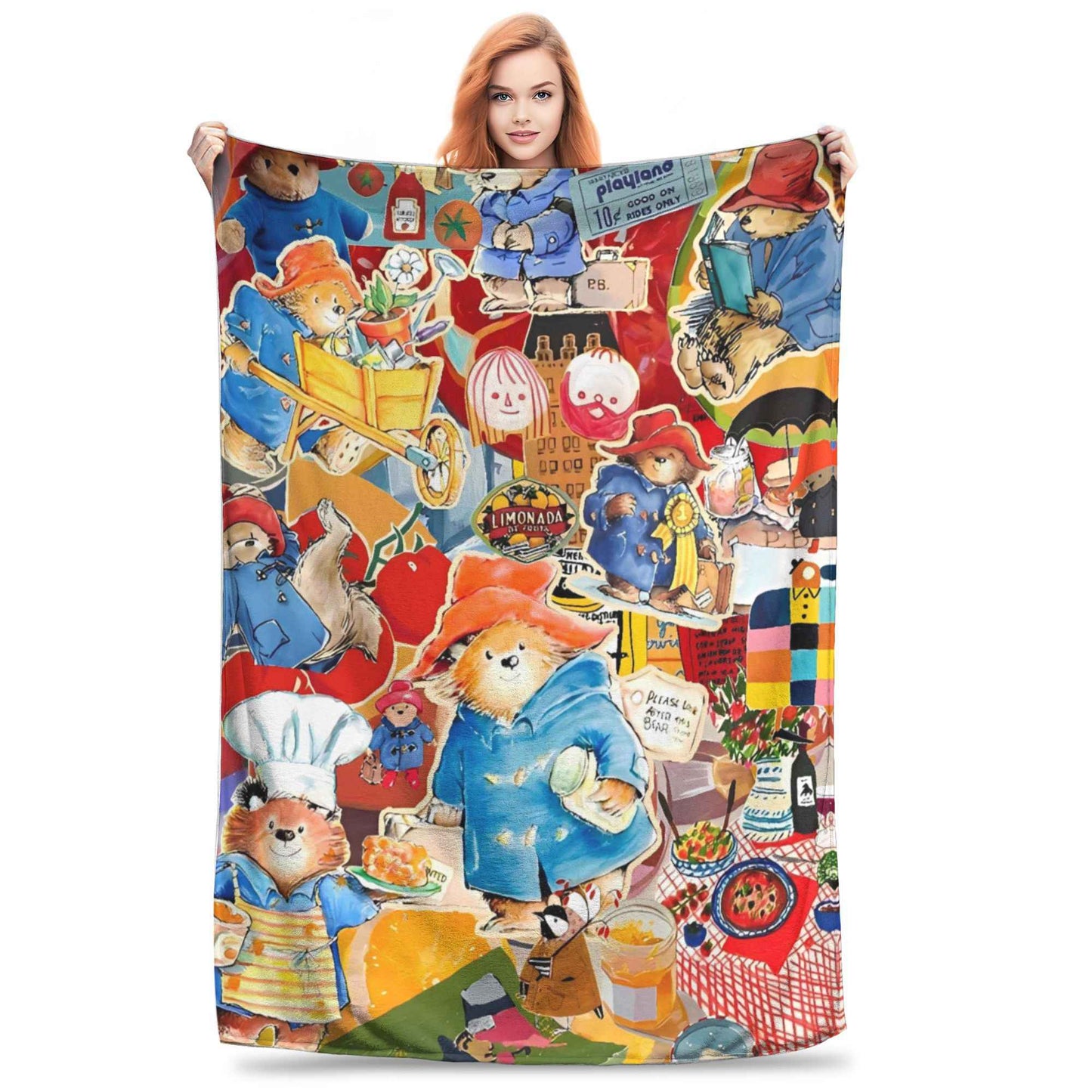 Urso Paddington (manta de pelúcia infantil, edredom de flanela, mantas para sala de estar, design macio e quente, colcha de qualidade, presente de aniversário