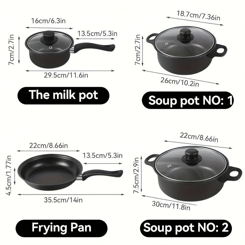 13PCS Nonstick Cookware Set Induction Compatible Pots and Pans with Frying Pan & Utensils for Kitchen and Outdoor Cooking