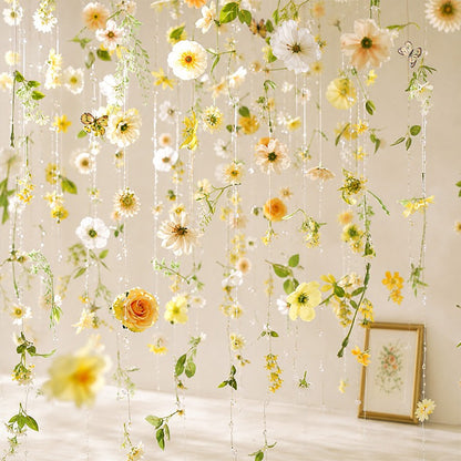 25/50Pcs 1.8m Silk Artificial Floating Flower String Wedding Couple Photo Decor DIY Floral Design Craft Supplies Home Decoration