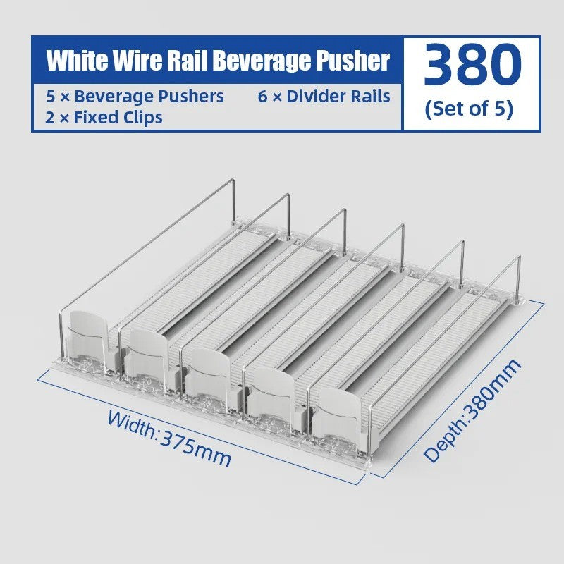 1-5pcs Automatic Beverage Pusher Supermarket Freezer Home Refrigerator Self-Sliding Track Organizer Cans Bottles Cola Drinks