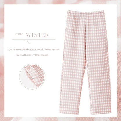 Thickened Air Cotton Sleep Pants Women's Autumn Winter Home Clothes Mid-aged Mom Warm Outerwear Large Size Home Pants