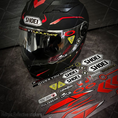 Adesivo Refletivo Para Capacete Viseira Para-brisa Lente Vidro Adesivos Impermeáveis Corrida Acessórios De Moto Carro Bicicleta Para SHOEIs HJC KYT