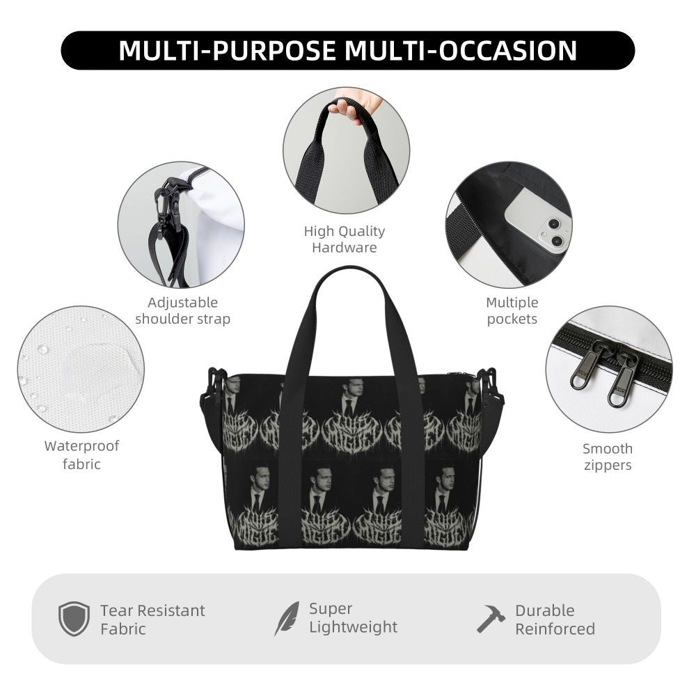 El Sol De Mexico Luis Miguel Beach Travel Bag Large Capacity Tote Bags for Gym Sport Women Shopping Duffle Shoulder Bag