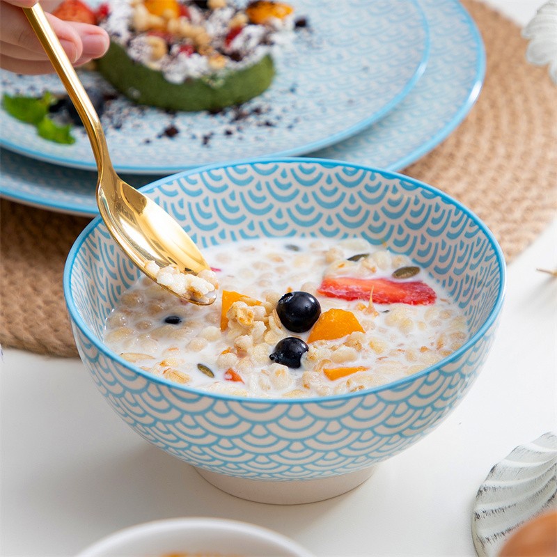 16Pieces Porcelain Multi-Colour Japanese-style Dinnerware Set with 4*Dinner Plate,Dessert Plate,Bowl,Mug Ceramic Tableware Set