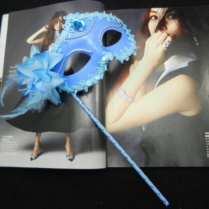 Venetian Party Handheld Masquerade Masks Stick Side Flower Festival Costume Party Half Face Mask Carnival Party