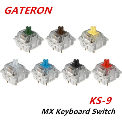 Gateron Switches Mechanical Keyboard KS-9 3 Pin Red Brown Blue Green White RGB Silent Clicky Linear Tactile Compatible Cherry MX