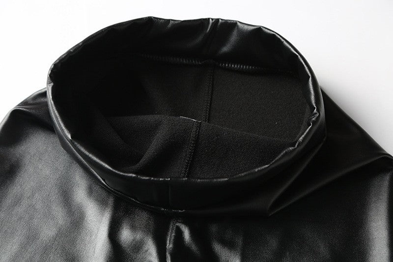 BIVIGAOS Fashion Women PU Leather Pants Elastic High Waist Winter Leggings Slim Velvet Leather Leggings Skinny Fleece Trousers