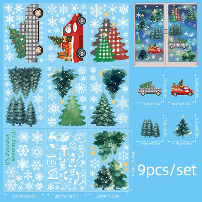 Christmas Gingerbread Man & Candy Cane Window Stickers - Sweet Holiday Decals for Bedroom Living Room Glass Holiday Home Decor