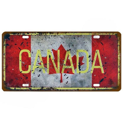 Plaque Tin Sign France Russia Spain Metal Sign Germany USA Country Flag License Plate For Wall Home Restaurant Craft Bar Decor