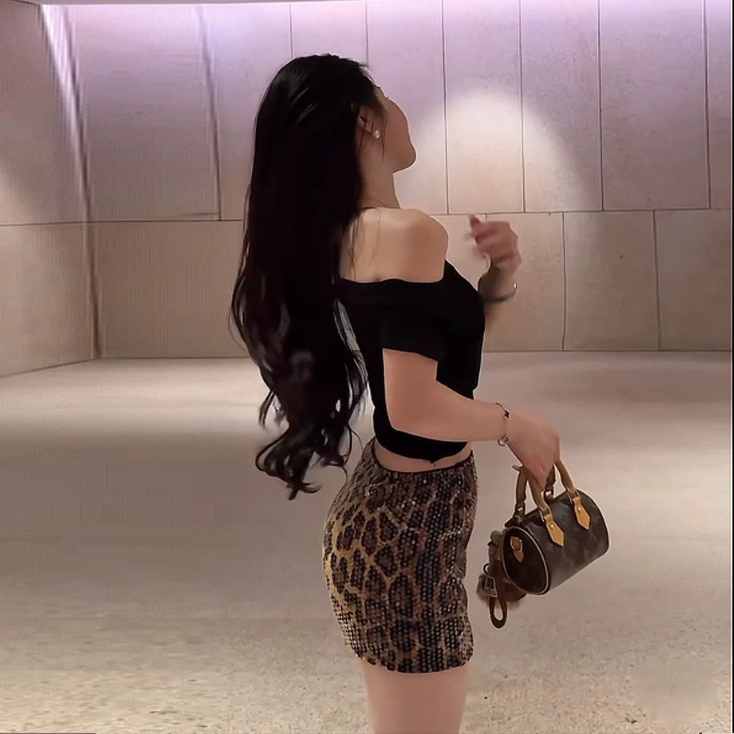 Dulzura Summer Latest Fashion Elegant High Waist Sequins Sexy Slim Leopard Print Short Skirt Party Club Street Clothes Wholesale