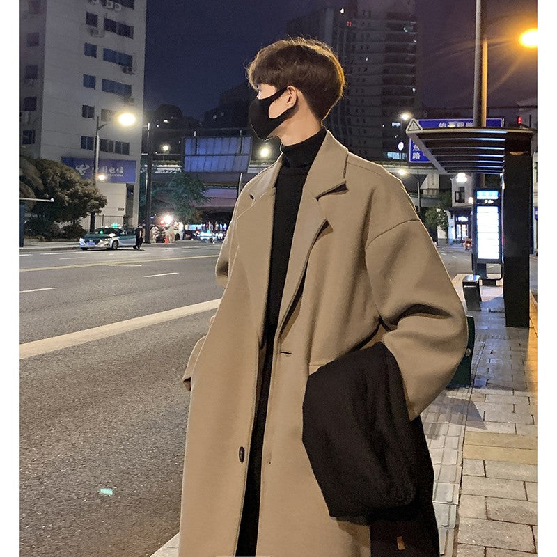 Men Fashion Winter Jacket Coats 2024 Thicken Wool Blends Coat Mens Oversized Overcoat Male Streetwear Warm Long Coat Q38