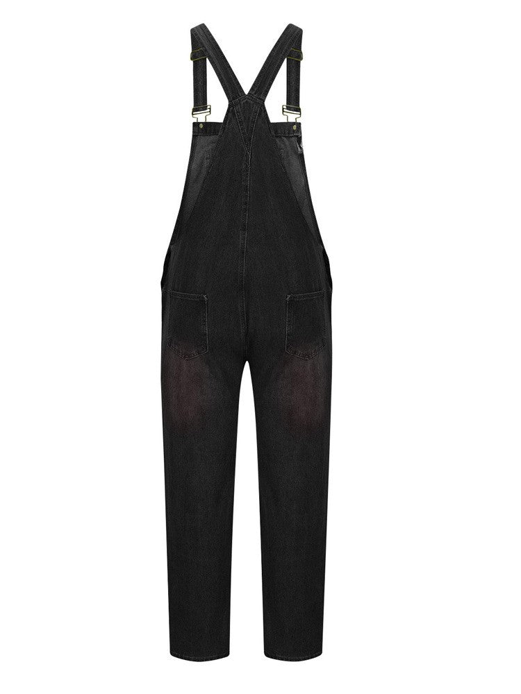 Calça Jeans Masculina Reta Larga Estilo Americano Vintage Macacão de Trabalho Casual
