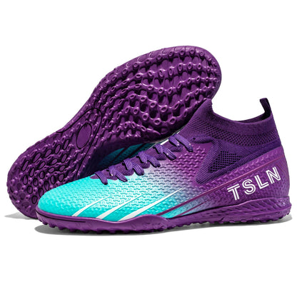 Men's Soccer Shoes Cleats Professional High-Top Breathable Athletic Football Boots,Outdoor Football Training Shoes for TF/AG Boy