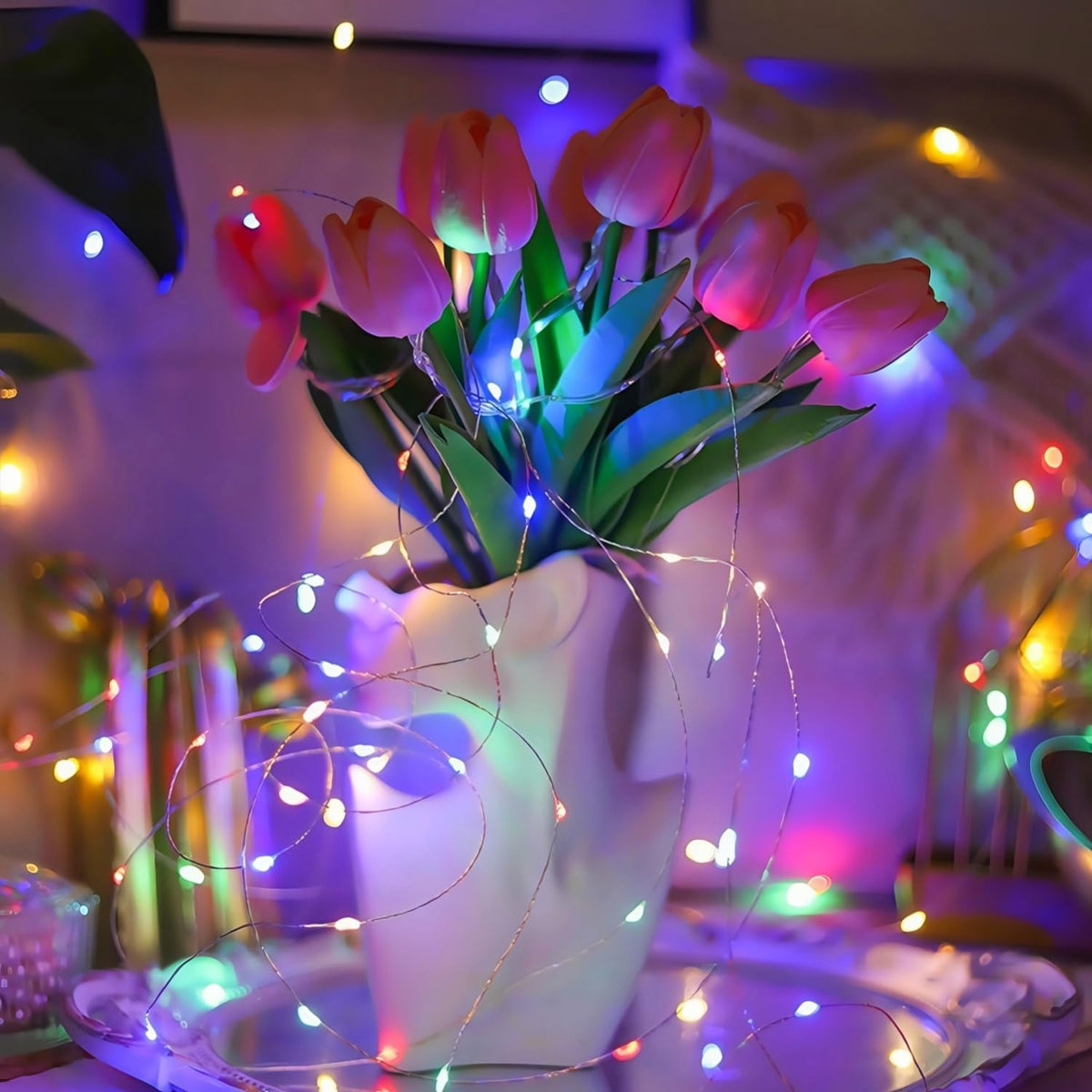 Colorful Fairy Lights Battery Operated (Includ), 3m 10ft 30 LED Mini String Lights for DIY Wedding Christmas Party Mason Jars