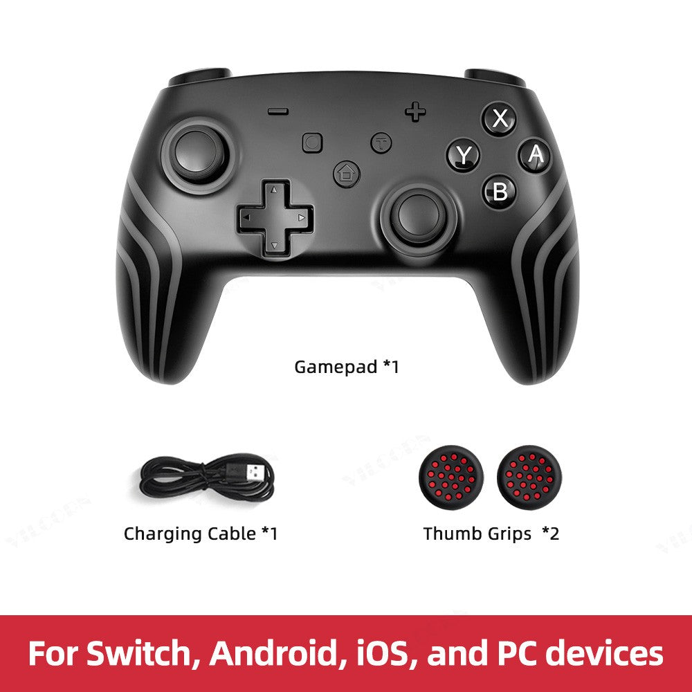 Wireless Gamepad For Switch 2 Pro Controller with Thumbstick Caps RGB Light 6-Axis Gyro Motion Sensing Vibration Joystick for PC