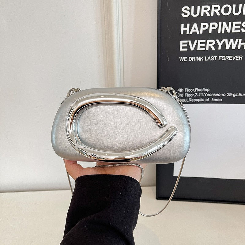 Women's Shoulder Bag, Crossbody Evening Clutch, Chain Design Handbag Purse, Stylish Ladies' Accessory for Parties & Events