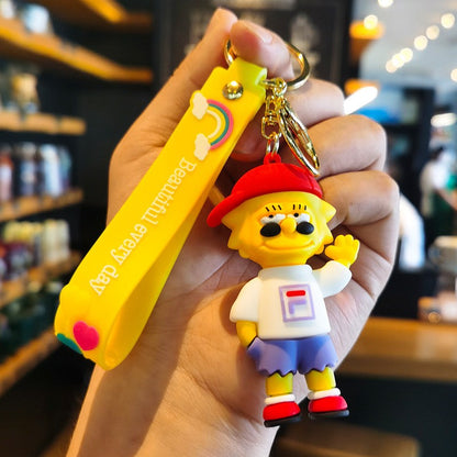 Chaveiro Os Simpsons Desenho Animado Silicone Pingente Chaveiro Mochila Enfeite Moda Casal Chaveiro Carro Jóias Acessórios Presentes