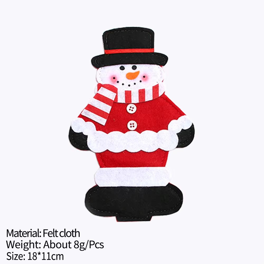 1/3pc Christmas Cutlery Set XMAS Elder Snowman Elk Doll Knife Fork Cutlery Set Cloth Art Knife And Fork Set Decoration For XMAS