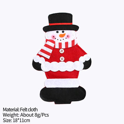 1/3pc Christmas Cutlery Set XMAS Elder Snowman Elk Doll Knife Fork Cutlery Set Cloth Art Knife And Fork Set Decoration For XMAS