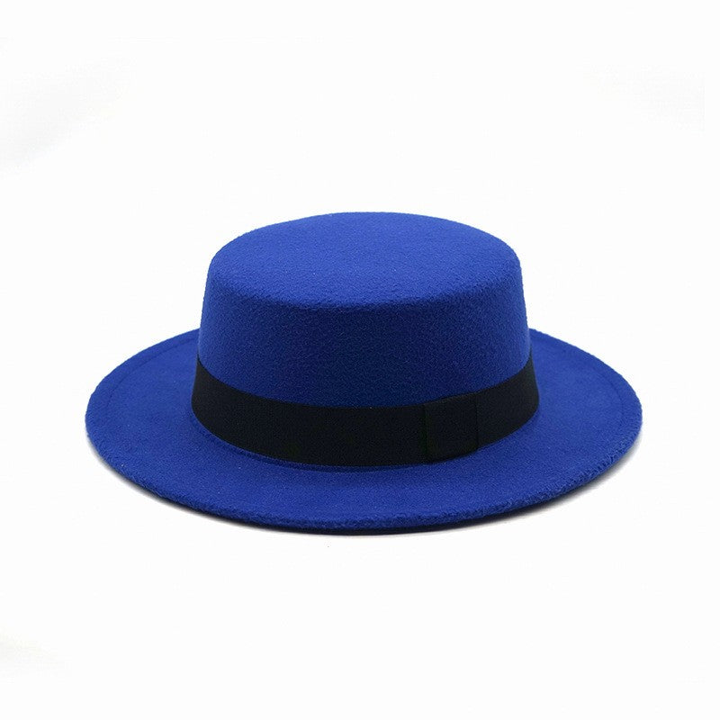 Winter Autumn Fashion Women Men Unisex Wide Brim Panama Hat Autumn Winter Gentleman Elegant Jazz Church Cap Beige Black Red