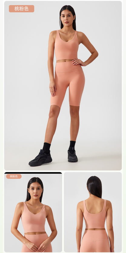 Sports Bra for Women Yoga Top Fixed Chest Pad Gym Vest Shock-proof Workout Tops Yoga Clothes U-shaped Back Fitness Crop Top