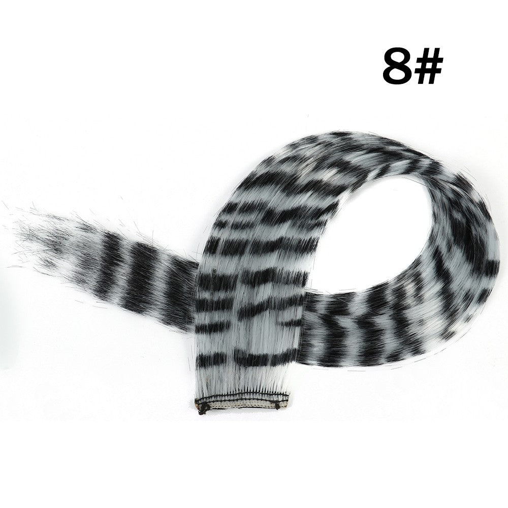 Aplique de Cabelo Sintético 18" Longo Liso Feminino de Alta Temperatura Clip In Extensão de Cabelo Peruca de Pena Azul Rosa Colorido