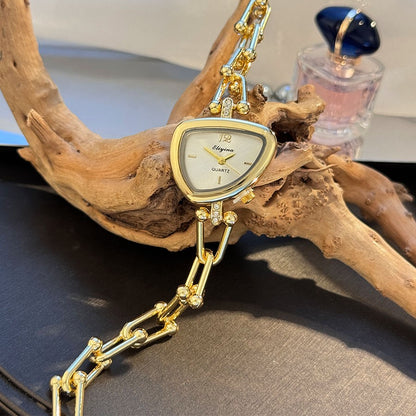 Ladies' Fashionable Trendy U-Shaped Quartz Watch with New Polygonal Alloy Case Must-Have Accessory for Trendy Outfits