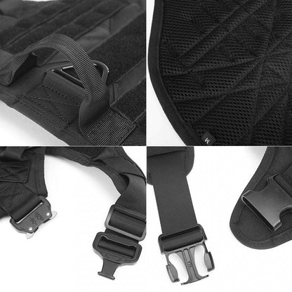 Coleira Peitoral Tática para Cães com Alça e Bolsas Molle para Cães de Porte Médio e Grande, Colete Militar de Treinamento para Pets, Coleira Ajustável para Cães de Serviço