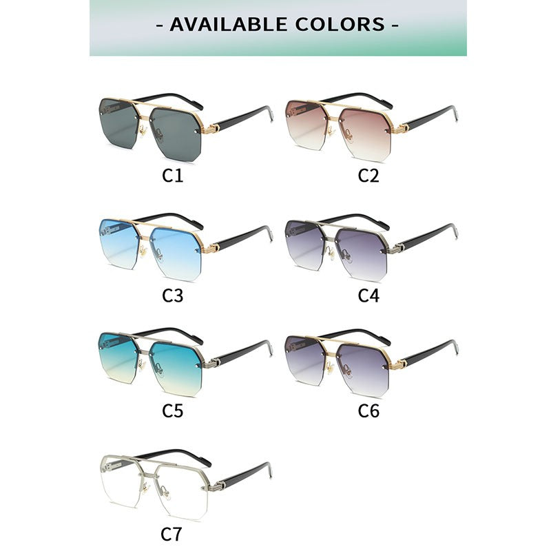 New Fashion Sunglasses Cool Men Vintage Brand Design Metal Square Sun Glasses Women Shades UV400 Oculos De Sol