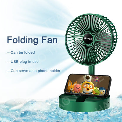 Retractable Fan USB Charging Folding Portable Mini Desktop Electric Fan Dormitory Outdoor Cooling Appliances Adjustable Home Fan