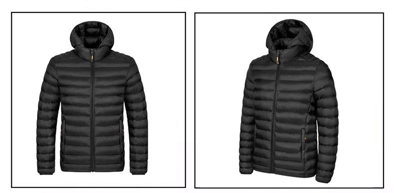 2025 New Men's Lightweight Cotton Jacket for Autumn and Winter - Multiple Colors, Stand-Up Collar & Hooded Design