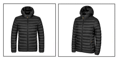 2025 New Men's Lightweight Cotton Jacket for Autumn and Winter - Multiple Colors, Stand-Up Collar & Hooded Design